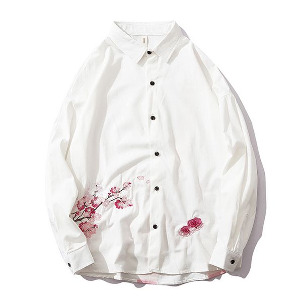 autumn shirt cherry blossoms embroidery shirts men japanese style long sleeve casual male cotton kg-608, White;black
autumn shirt cherry blossoms embroidery shirts men japanese style long sleeve casual male cotton kg-608, White;black