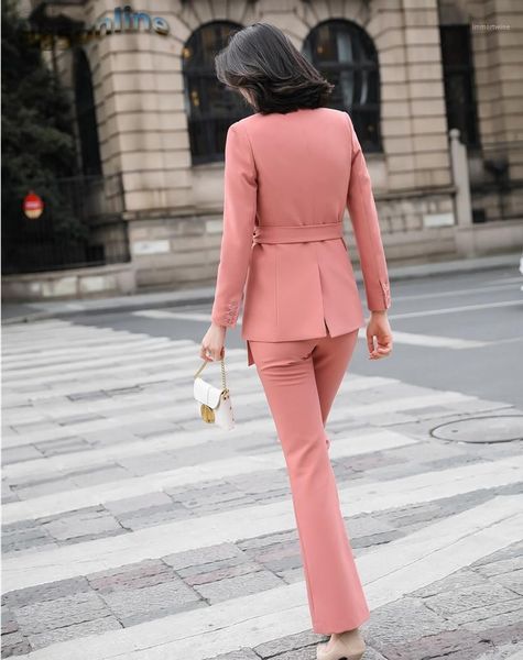 fashion pink autumn winter formal uniform designs pantsuits with pants and jackets coat professional female career blazers set1, White
fashion pink autumn winter formal uniform designs pantsuits with pants and jackets coat professional female career blazers set1, White