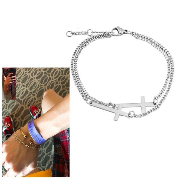 kpop j-hope the same bracelets for men double cross bracelet women couples double-layer mash-up personality bracelet girl gifts, Black
kpop j-hope the same bracelets for men double cross bracelet women couples double-layer mash-up personality bracelet girl gifts, Black