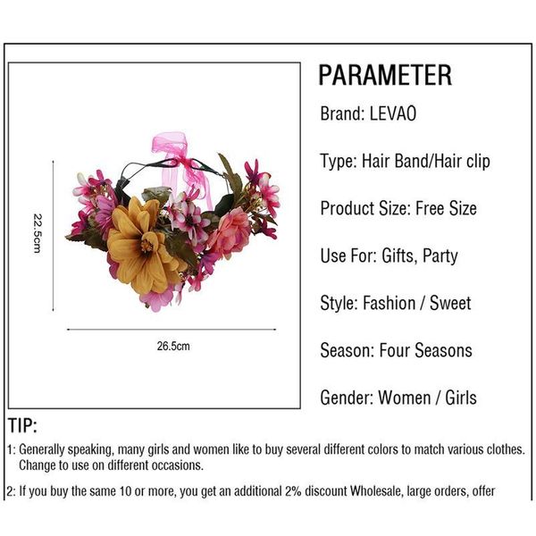 levao new bride adjustable flower crown hair band wedding floral headband garland ribbon bow girl flower wreath hair acc jllnrr
levao new bride adjustable flower crown hair band wedding floral headband garland ribbon bow girl flower wreath hair acc jllnrr
