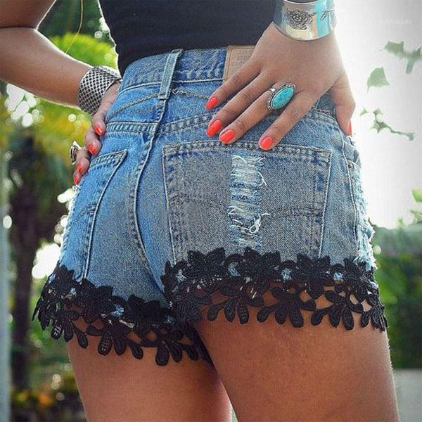 high waist lace shorts summer women's beach bohomia jeans zipper casual short jeans washes street1, Blue
high waist lace shorts summer women's beach bohomia jeans zipper casual short jeans washes street1, Blue