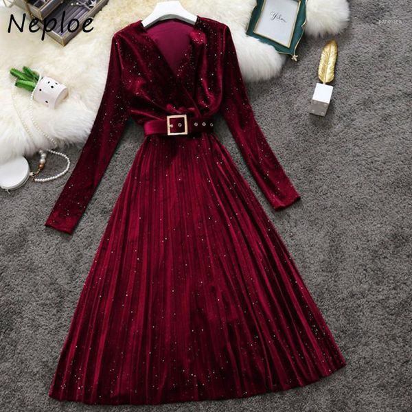 neploe elegant chic sequined gold velvet pleated dresses women 2020 new cross v-neck vestidos autumn ball gown dress with belt1, Black;gray
neploe elegant chic sequined gold velvet pleated dresses women 2020 new cross v-neck vestidos autumn ball gown dress with belt1, Black;gray