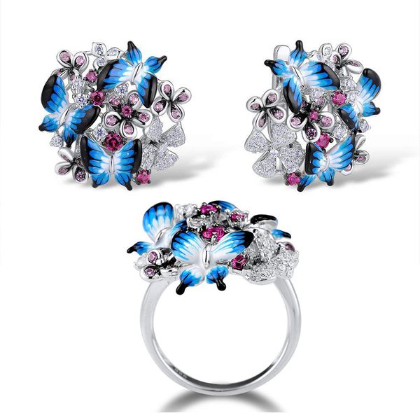 moonrocy silver color ring and earrings vintage jewelry set bohemia cz blue butterfly for women gift dropshipping wholesale
moonrocy silver color ring and earrings vintage jewelry set bohemia cz blue butterfly for women gift dropshipping wholesale