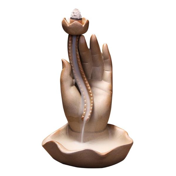 1pc ceramic ornamental backflow incense burner buddha's-hand lotus censer home office decoration
1pc ceramic ornamental backflow incense burner buddha's-hand lotus censer home office decoration