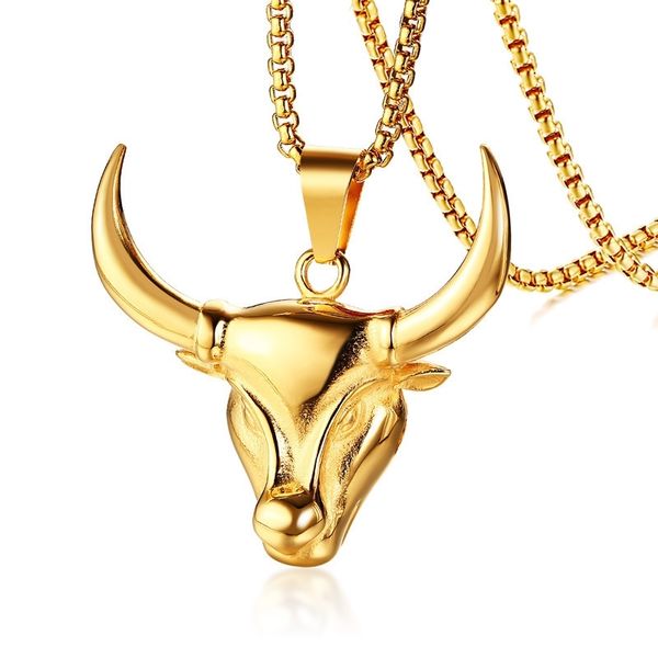bull head mens necklace pendant stainless steel gold tone cow cattle ox bull taurus horns tribal animal men jewelry 24" 201013, Silver
bull head mens necklace pendant stainless steel gold tone cow cattle ox bull taurus horns tribal animal men jewelry 24" 201013, Silver