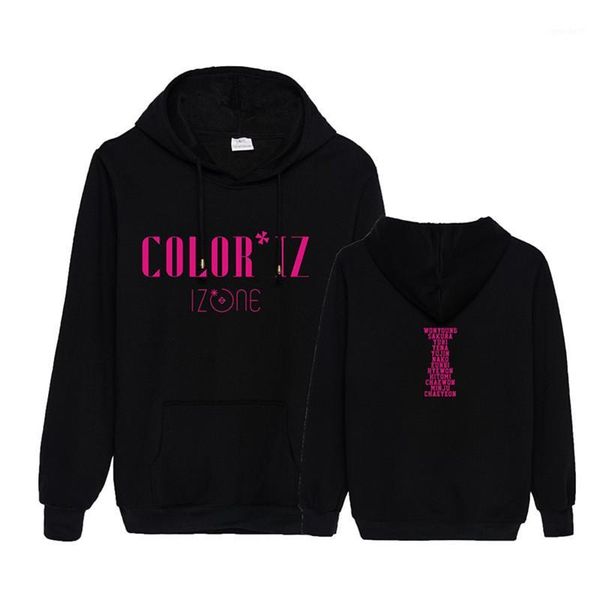 women's hoodies & sweatshirts kpop izone iz*one first mini coloriz color*iz hooded sweatshirt long sleeve pullovers pt10321, Black
women's hoodies & sweatshirts kpop izone iz*one first mini coloriz color*iz hooded sweatshirt long sleeve pullovers pt10321, Black