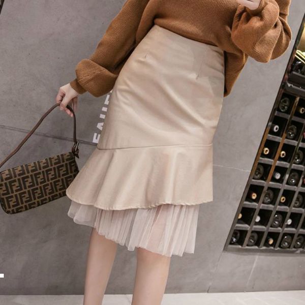 spring new 2021 autumn sewing leather of plutonium fishtail skirt high woman mujer female y413 a68z, Black
spring new 2021 autumn sewing leather of plutonium fishtail skirt high woman mujer female y413 a68z, Black