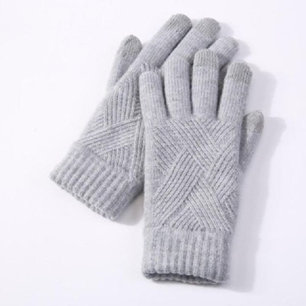 female winter warm knitted full finger gloves men solid woolen touch screen mittens women thick warm cycling driving gloves, Blue;gray
female winter warm knitted full finger gloves men solid woolen touch screen mittens women thick warm cycling driving gloves, Blue;gray
