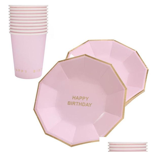 10pcs/set gold foil pink disposable tableware christmas new year party paper plates cups birthday party suppli sqcgxj ppshop01
10pcs/set gold foil pink disposable tableware christmas new year party paper plates cups birthday party suppli sqcgxj ppshop01