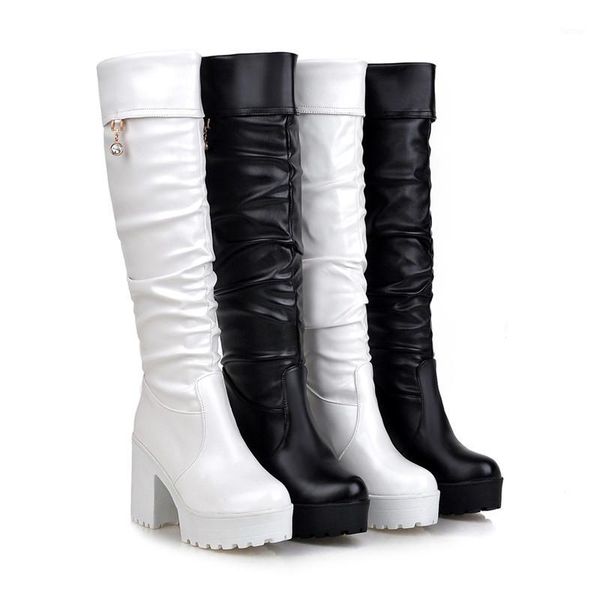 yqbtdl fashion white black high heel platform knee high boots female block heels winter pleated womens punk shoes long boots 421
yqbtdl fashion white black high heel platform knee high boots female block heels winter pleated womens punk shoes long boots 421