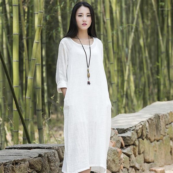 johnature women long dress fashion plus size women clothes 2020 autumn new brief long sleeve cotton linen loose original dress1, Black;gray
johnature women long dress fashion plus size women clothes 2020 autumn new brief long sleeve cotton linen loose original dress1, Black;gray