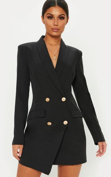 women outwear elegant long sleeves jaket autumn offie v-collar double-breasted casual blazer suit, White;black
women outwear elegant long sleeves jaket autumn offie v-collar double-breasted casual blazer suit, White;black