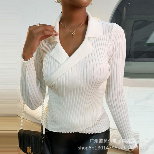wepbel women v neck solid color fashion casual sweater pullover new style white women's sweater full sleeve, White;black 
wepbel women v neck solid color fashion casual sweater pullover new style white women's sweater full sleeve, White;black
