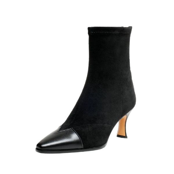 2021 new patchwork genuine leather heels women ankle boots office ladies wedding party dress shoes woman cmjg, Black
2021 new patchwork genuine leather heels women ankle boots office ladies wedding party dress shoes woman cmjg, Black