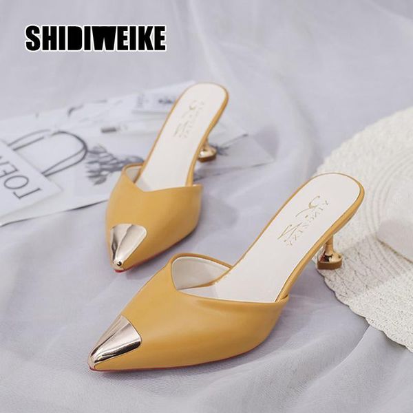 metal pointed toe slingback pumps women slippers slip on all-match zapatos mujer stiletto high heels shoes women 2021 va497, Black
metal pointed toe slingback pumps women slippers slip on all-match zapatos mujer stiletto high heels shoes women 2021 va497, Black