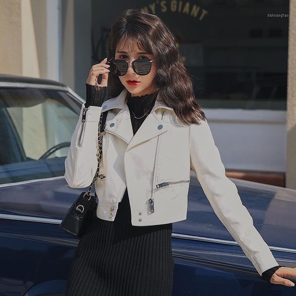 white leather jacket women fasion buckle pu faux leather biker jacket slim short motorcyle coat female zippers pockets outerwear1, Black
white leather jacket women fasion buckle pu faux leather biker jacket slim short motorcyle coat female zippers pockets outerwear1, Black