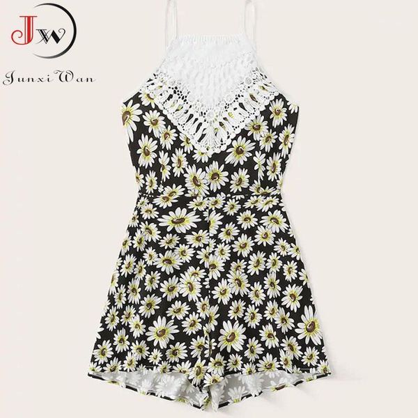 women summer short pants rompers casual backless daisy print jumpsuit spaghetti strap black floral beach bodysuit1, Black;white
women summer short pants rompers casual backless daisy print jumpsuit spaghetti strap black floral beach bodysuit1, Black;white