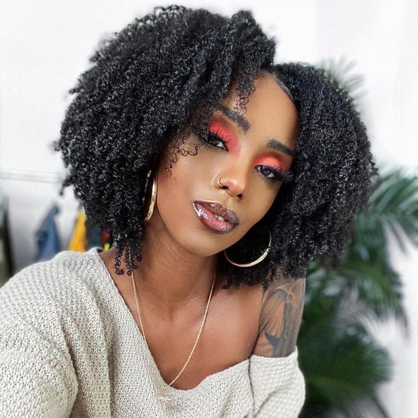 lace wigs short afro kinky curly wig 13x4 front for black women 4b 4c human hair remy nature, Black;brown
lace wigs short afro kinky curly wig 13x4 front for black women 4b 4c human hair remy nature, Black;brown