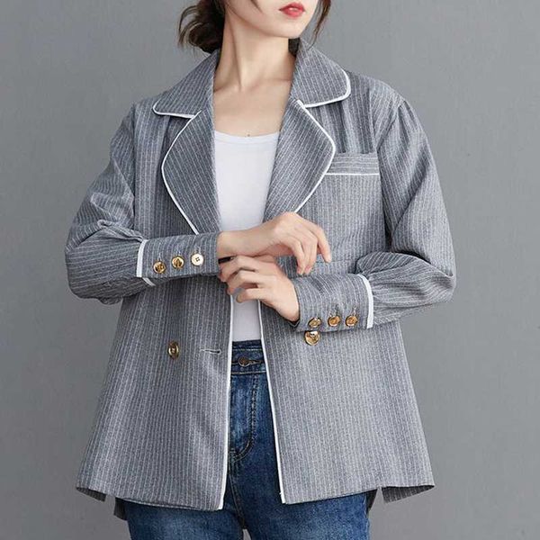 women's suits & blazers grey striped oversize business suit for woman blazer female clothes spring winter autumn jackets 2021 d0315, White;black
women's suits & blazers grey striped oversize business suit for woman blazer female clothes spring winter autumn jackets 2021 d0315, White;black