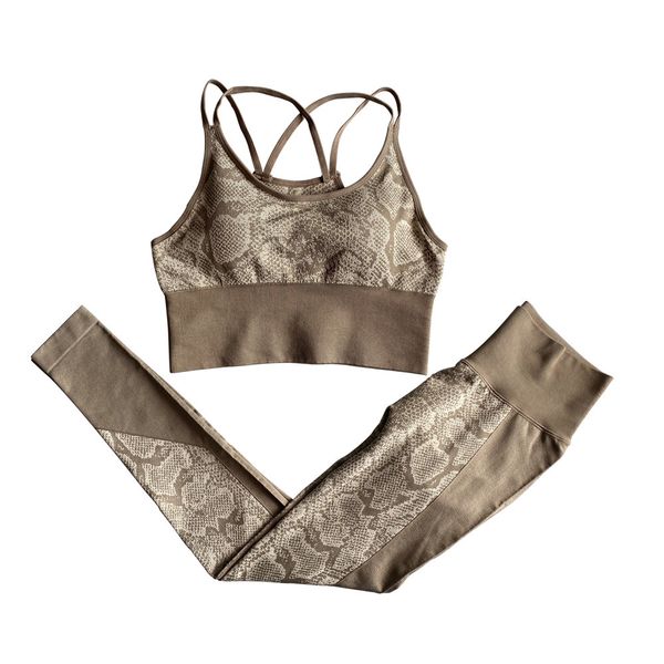 women seamless yoga set gym clothing snake pattern yoga suit 2 piece set shaping high waist running leggings workout padded bra c0122, Gray
women seamless yoga set gym clothing snake pattern yoga suit 2 piece set shaping high waist running leggings workout padded bra c0122, Gray