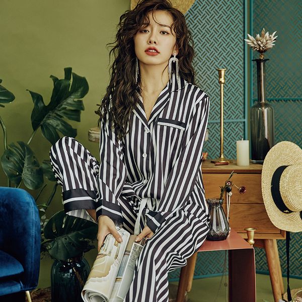 striped women pyjamas set silk sleepwear for women home clothing nightwear bedgown household pajamas sleep coat nighty hot
striped women pyjamas set silk sleepwear for women home clothing nightwear bedgown household pajamas sleep coat nighty hot