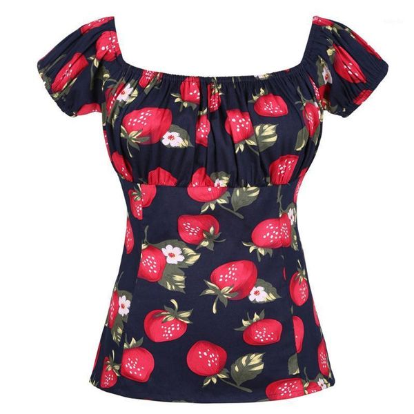 2020 short sleeve retro vintage women blouse strawberry printed slash neck cotton office chic plus size shirts for party1, White
2020 short sleeve retro vintage women blouse strawberry printed slash neck cotton office chic plus size shirts for party1, White