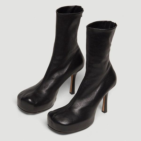 designer leather ankle boots for women elastic high heel short boots square toe platform winter shoes woman botas mujer, Black
designer leather ankle boots for women elastic high heel short boots square toe platform winter shoes woman botas mujer, Black