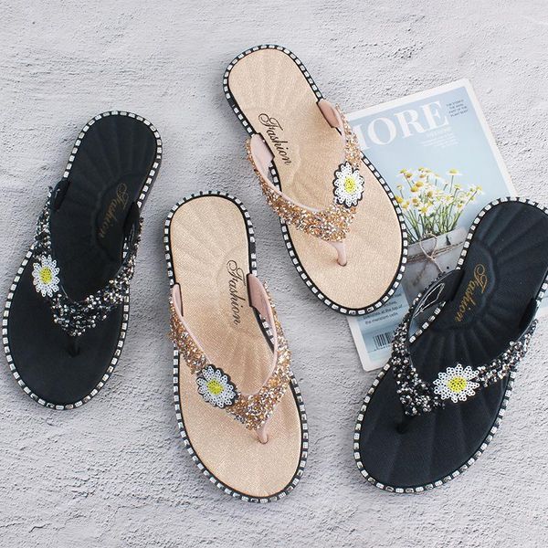 flip flops for women female breatheable crystal shoes summer bling floral beach sandals platform thongs slippers flat with1, Black
flip flops for women female breatheable crystal shoes summer bling floral beach sandals platform thongs slippers flat with1, Black
