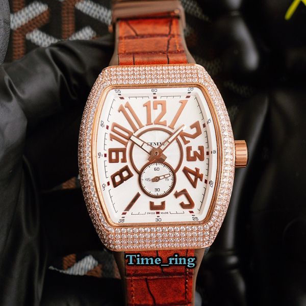 edition v45 sc dt white date dial rose gold diamond case automatic mechanical movement mens watch brown leather strap brand watches, Slivery;brown
edition v45 sc dt white date dial rose gold diamond case automatic mechanical movement mens watch brown leather strap brand watches, Slivery;brown