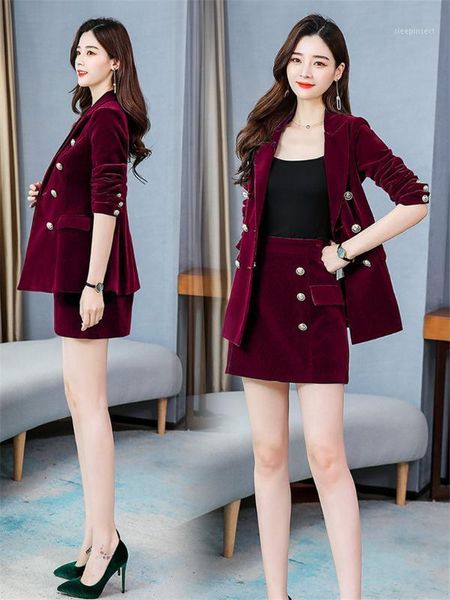 gold velvet professional skirt ladies suits 2020 spring two-piece suit fashion women double breasted blazer and skirt set r3841, White;black
gold velvet professional skirt ladies suits 2020 spring two-piece suit fashion women double breasted blazer and skirt set r3841, White;black