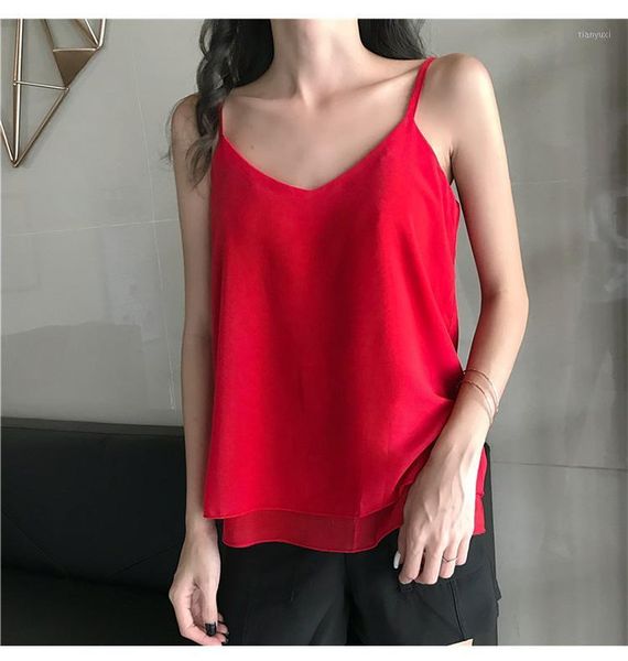 size s-4xl summer women chiffon camisole female polyester tanks sleeveless basic solid t shirts 89201, White
size s-4xl summer women chiffon camisole female polyester tanks sleeveless basic solid t shirts 89201, White
