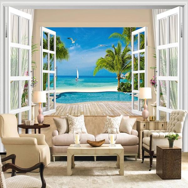 custom self-adhesive wallpaper modern 3d stereo window sea view p wall murals living room bedroom waterproof canvas stickers
custom self-adhesive wallpaper modern 3d stereo window sea view p wall murals living room bedroom waterproof canvas stickers