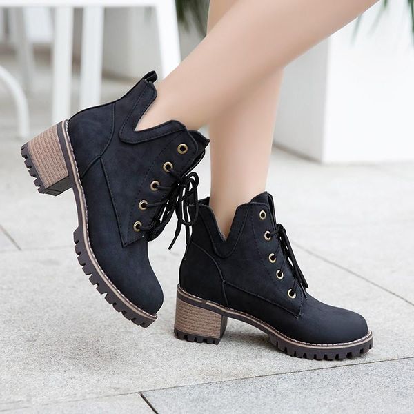 boots ymechic 2021 arrival womens ankle winter autumn ladies shoes block high heels lace up cross tie booties woman footwear1, Black
boots ymechic 2021 arrival womens ankle winter autumn ladies shoes block high heels lace up cross tie booties woman footwear1, Black