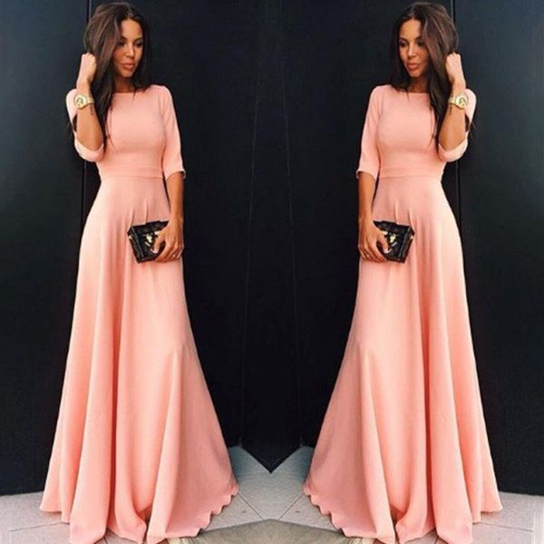 women summer clothes long chiffon 3 4 sleeve round neck evening formal prom ball gown maxi dress regular size pullover, Black;gray
women summer clothes long chiffon 3 4 sleeve round neck evening formal prom ball gown maxi dress regular size pullover, Black;gray