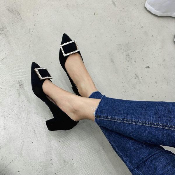 dress shoes zawsthia 2021 flock beige 5cm chunky middle heels women's pointed toe wedding party ladies pumps with buckle stilettos, Black
dress shoes zawsthia 2021 flock beige 5cm chunky middle heels women's pointed toe wedding party ladies pumps with buckle stilettos, Black