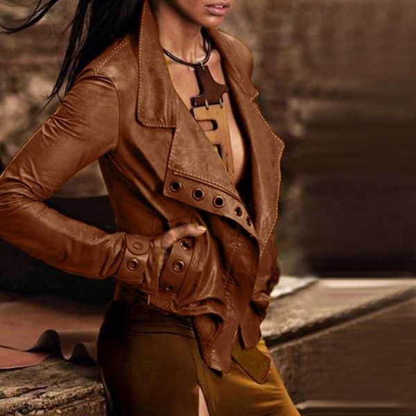 fashion women plus size jacket coat lady faux leather jacket 2020 winter lady motorcycle long sleeve short female coat outwear, Black;brown
fashion women plus size jacket coat lady faux leather jacket 2020 winter lady motorcycle long sleeve short female coat outwear, Black;brown