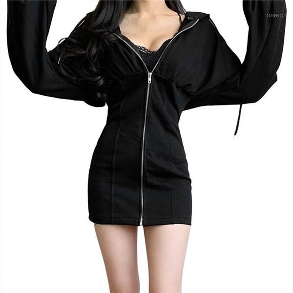 spring fall women's solid dress high-waist long sleeve v-neck fall girl tummy control hooded side pockets clothes1, Black;gray
spring fall women's solid dress high-waist long sleeve v-neck fall girl tummy control hooded side pockets clothes1, Black;gray