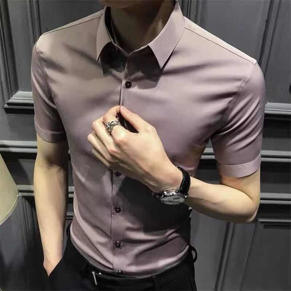 short-sleeved korean style trendy handsome new summer thin casual slim men's half-sleeved shirt, White;black
short-sleeved korean style trendy handsome new summer thin casual slim men's half-sleeved shirt, White;black