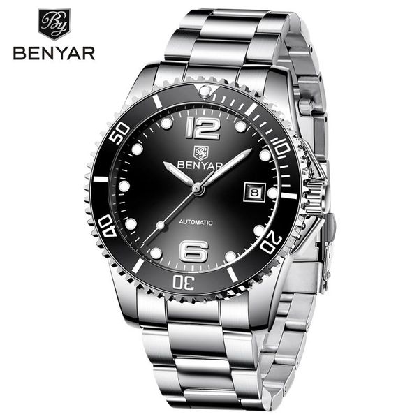 2020 benyar brand men mechanical watch automatic fashion luxury stainless steel male clock, Slivery;brown
2020 benyar brand men mechanical watch automatic fashion luxury stainless steel male clock, Slivery;brown