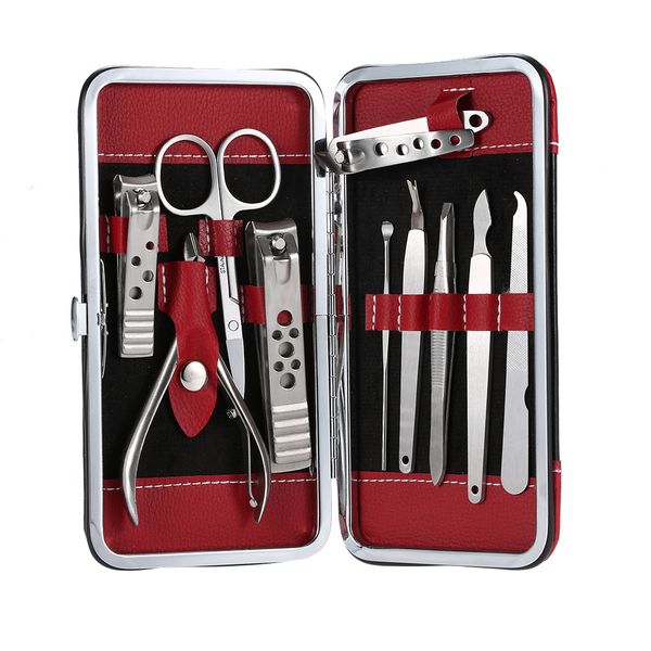 10 in 1 nail art manicure set professional stainless steel earpick nail clipper trimmer set case with pu leather nail scissors
10 in 1 nail art manicure set professional stainless steel earpick nail clipper trimmer set case with pu leather nail scissors