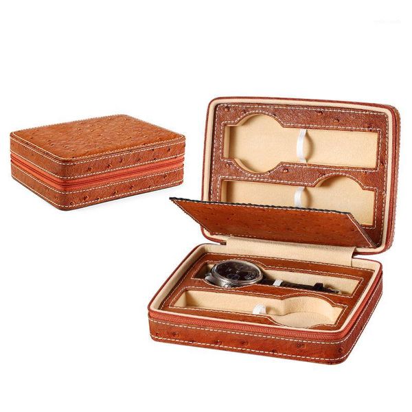 Portable 4 Slot Watch Storage Pu Leather Box Display Exquisite Durable Case For Four Watches Organizer Velvet Inside Holder1
