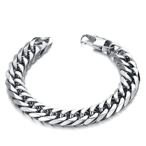 link, chain men bracelet on hand stainless steel cuban link men's wrist charm hip-hop fashion jewelry, Black
link, chain men bracelet on hand stainless steel cuban link men's wrist charm hip-hop fashion jewelry, Black