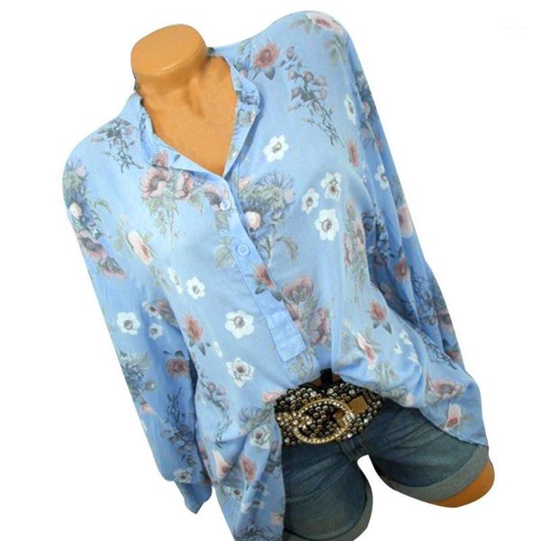 2019 women's collar button print long-sleeved large size shirt loose casual v-neck shirt blouse40#1, White
2019 women's collar button print long-sleeved large size shirt loose casual v-neck shirt blouse40#1, White