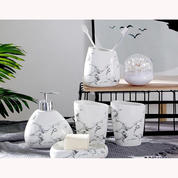 marble ceramics bathroom decoration set toilet accessories soap dispenser toothbrush holder houses useful bathroom products
marble ceramics bathroom decoration set toilet accessories soap dispenser toothbrush holder houses useful bathroom products
