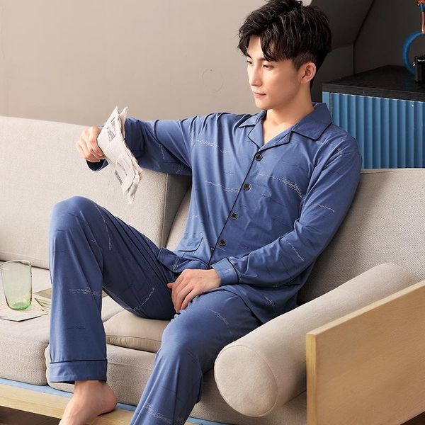 pajamas men's modal cotton long-sleeved home service men's loose thin suit pijama hombre verano sommeil pyjama homme 2020, Black;brown
pajamas men's modal cotton long-sleeved home service men's loose thin suit pijama hombre verano sommeil pyjama homme 2020, Black;brown