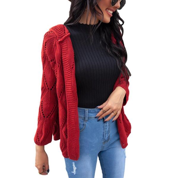new arrival women's solid knitted cardigan long sleeve cut-out hooded coat for spring autumn and winter, Black
new arrival women's solid knitted cardigan long sleeve cut-out hooded coat for spring autumn and winter, Black