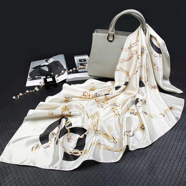 scarves fashion silk for women print satin hijab scarfs female foulards bandana shawls wraps 90cm square head scarf, Blue;gray
scarves fashion silk for women print satin hijab scarfs female foulards bandana shawls wraps 90cm square head scarf, Blue;gray
