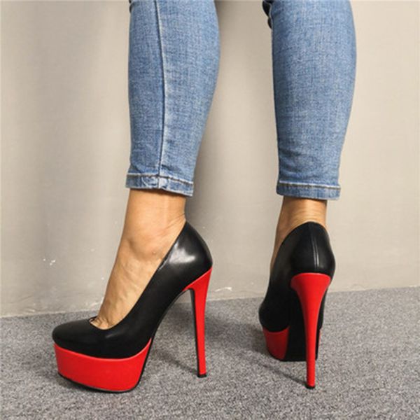 2020 16cm fashion platform extreme women's high heels t-show walkway shoes roun toe leather bombs lady wedding shoe u81w, Black
2020 16cm fashion platform extreme women's high heels t-show walkway shoes roun toe leather bombs lady wedding shoe u81w, Black