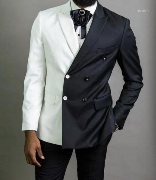 black and white men suits peaked lapel double breasted prom suits slim fit blazer jacket men tuxedos groom wedding 2 piece1, White;black
black and white men suits peaked lapel double breasted prom suits slim fit blazer jacket men tuxedos groom wedding 2 piece1, White;black