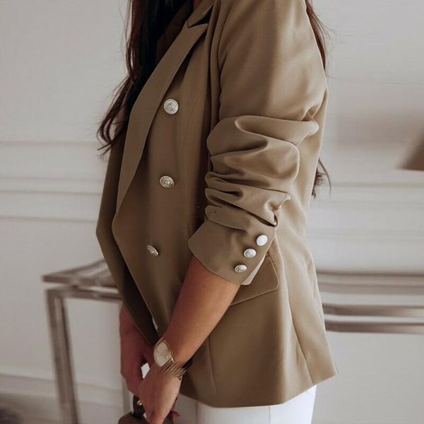 women double-breasted buttons long sleeve jacket suit ladies casual office coat notched slim fit suit business autumn new outer, White;black
women double-breasted buttons long sleeve jacket suit ladies casual office coat notched slim fit suit business autumn new outer, White;black